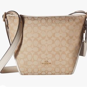 NEW COACH SIG SMALL DUFFLETTE CROSSBODY LT KHAKI CHALK W/DUST BAG 25697.